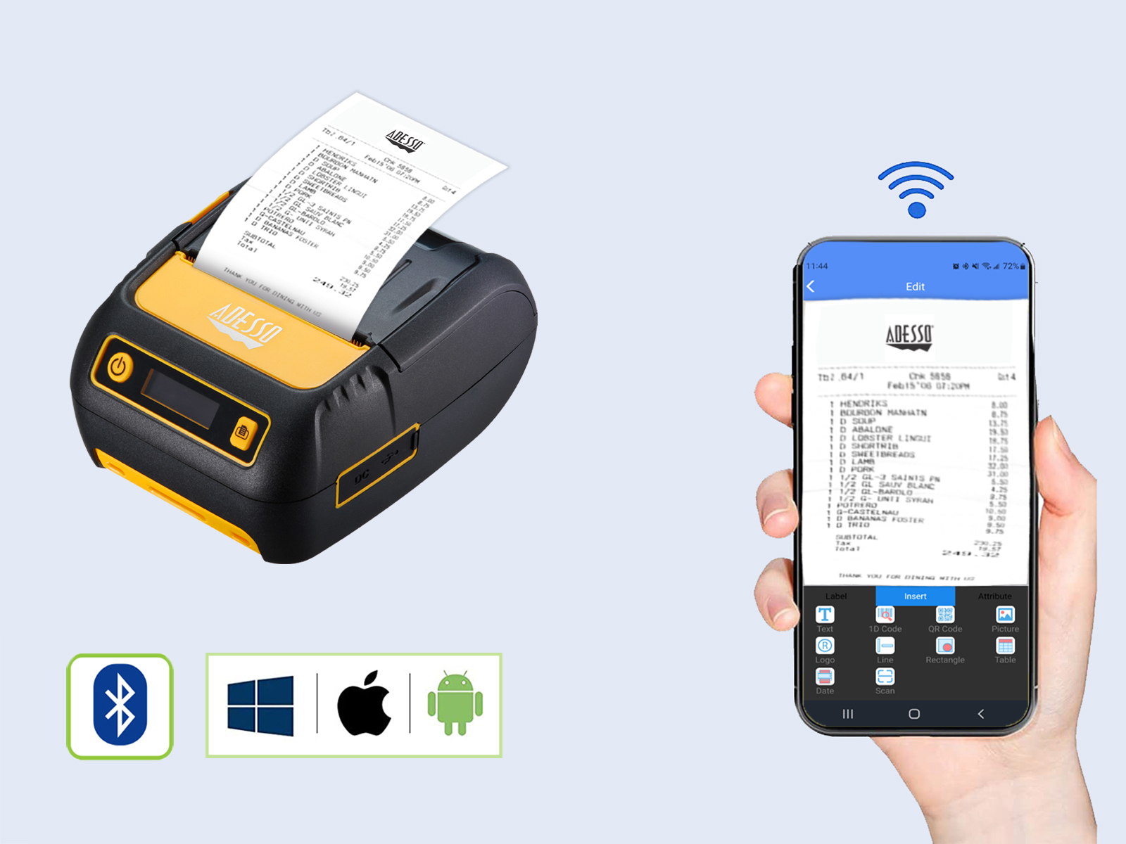 NuPrint™220B Bluetooth 2 inch Receipt Printer-3