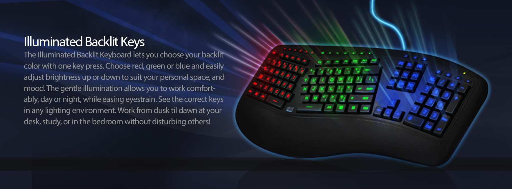 Illuminated Ergonomic Keyboard